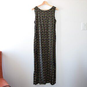 Fruit & veggie print vintage maxi dress